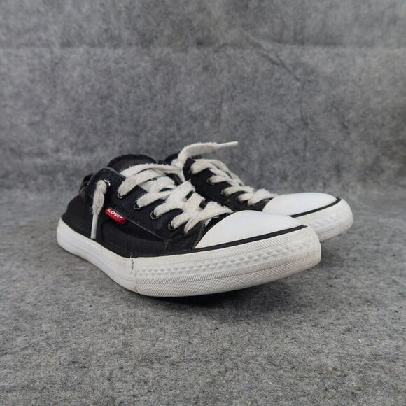 Levis Shoes Womens 6 Sneakers Stretch Slip On Casual Active Stan G Black Canvas - Picture 1 of 13